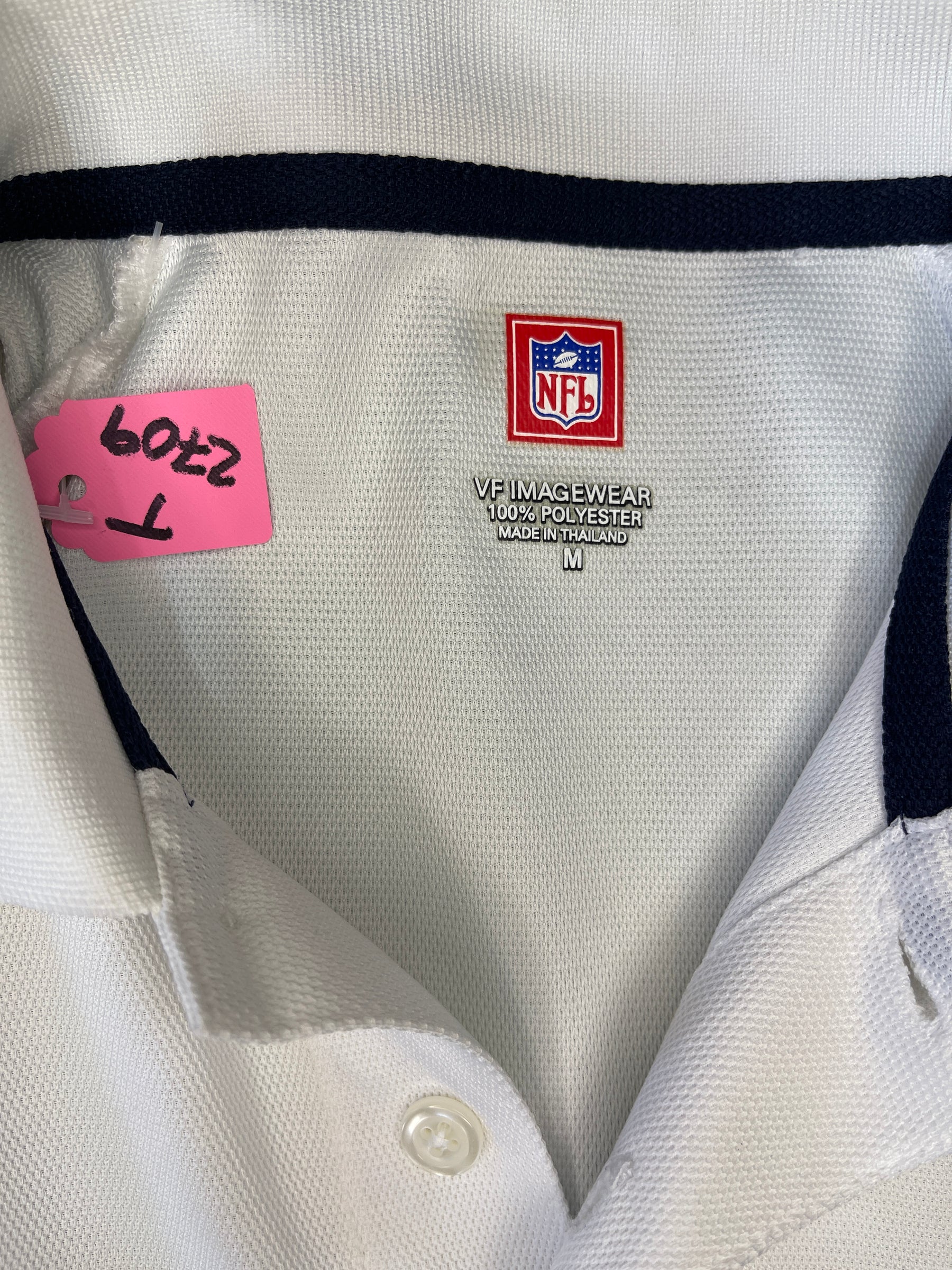 NFL Chicago Bears White Pique Polo Golf Shirt Men's Medium