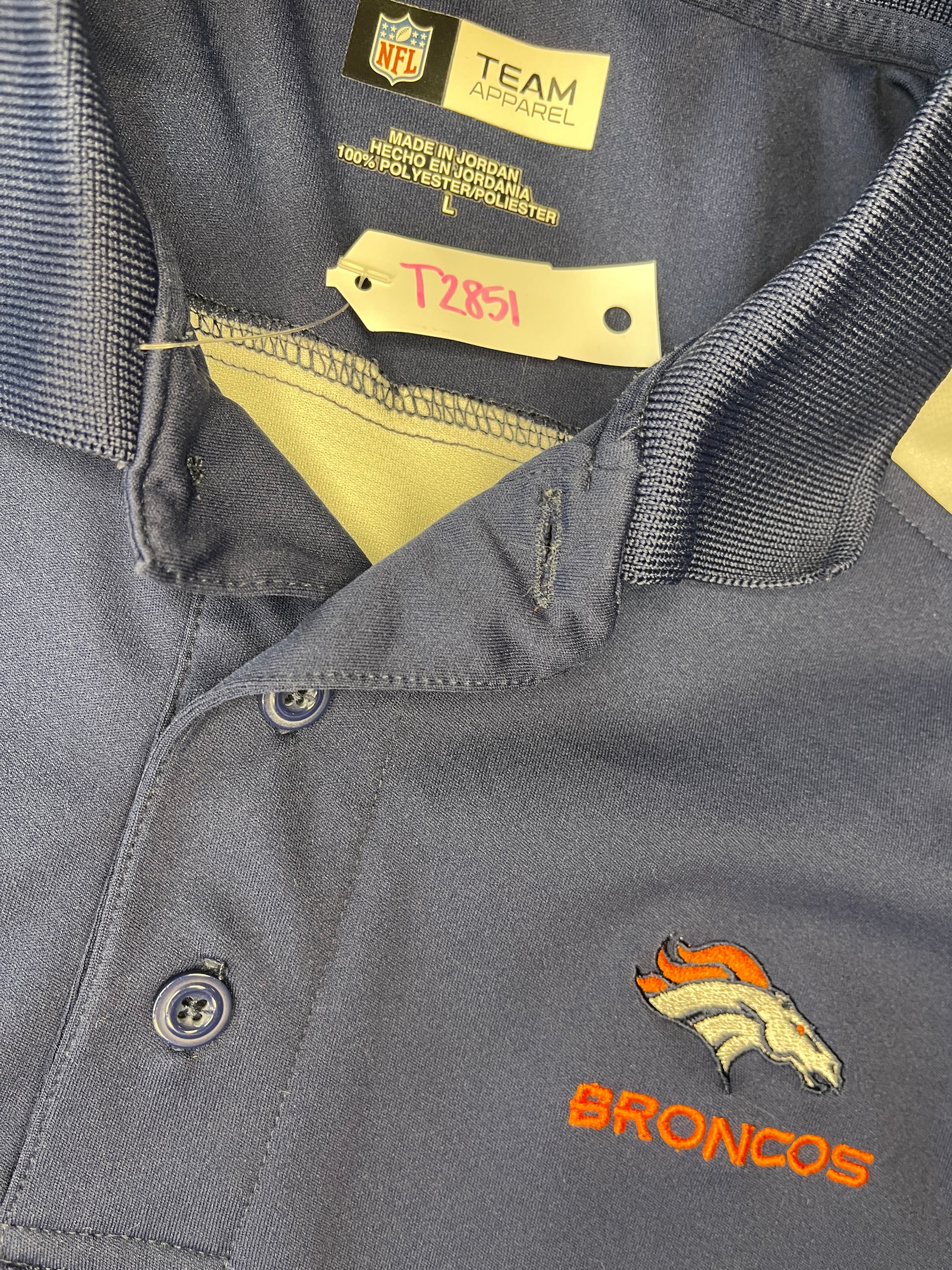 NFL Denver Broncos Collared Golf Polo Shirt Men's Large