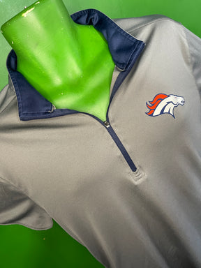 NFL Denver Broncos Grey 1/4 Zip Wicking Shirt Men's Medium