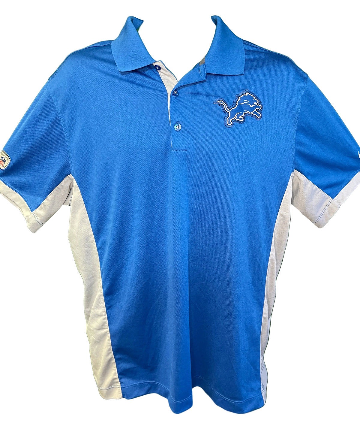 NFL Detroit Lions Dri-Fit Polo / Golf Shirt Colour Blocked Men's Large