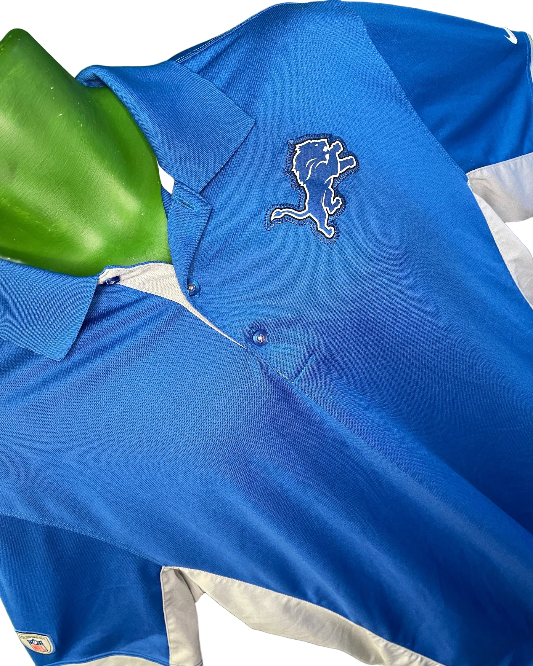 NFL Detroit Lions Dri-Fit Polo / Golf Shirt Colour Blocked Men's Large