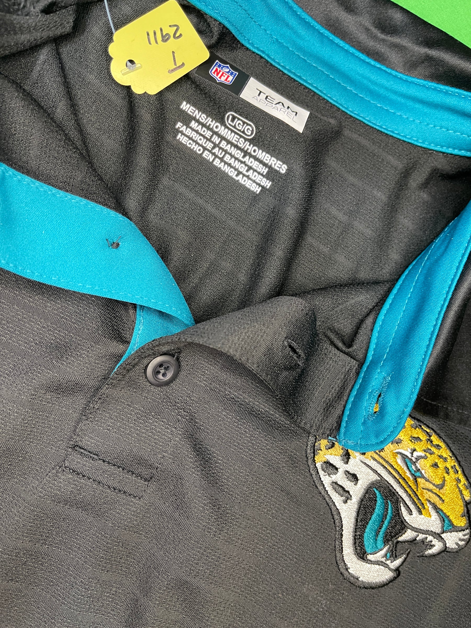NFL Jacksonville Jaguars Black Polo Golf Shirt Men's Large NWOT