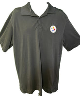 NFL Pittsburgh Steelers Black Collared Golf Polo Shirt Men's Large