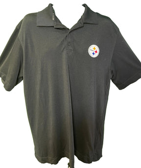 NFL Pittsburgh Steelers Black Collared Golf Polo Shirt Men's Large