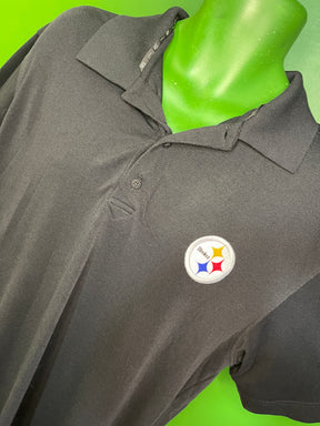NFL Pittsburgh Steelers Black Collared Golf Polo Shirt Men's Large