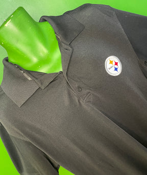NFL Pittsburgh Steelers Black Collared Golf Polo Shirt Men's Large
