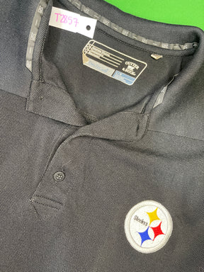 NFL Pittsburgh Steelers Black Collared Golf Polo Shirt Men's Large