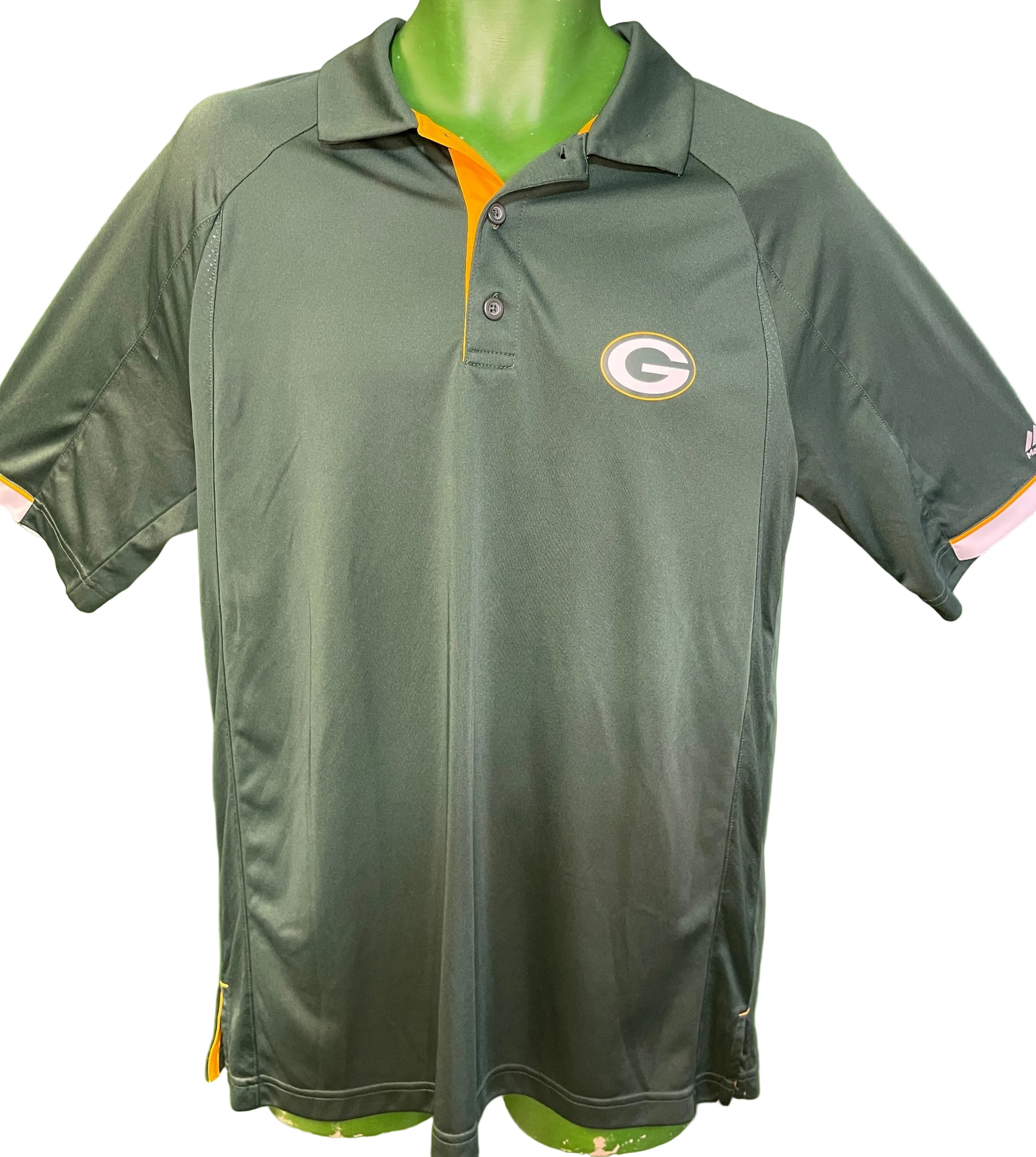 NFL Green Bay Packers Majestic Cool Base Polo Golf Shirt Men's Medium