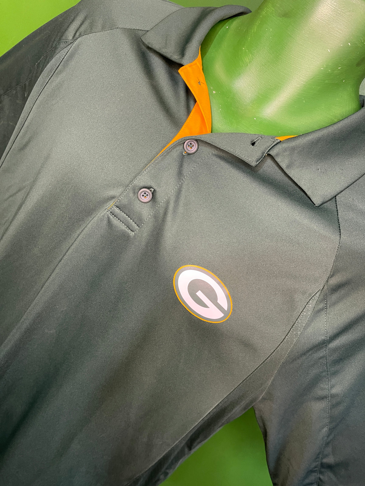 NFL Green Bay Packers Majestic Cool Base Polo Golf Shirt Men's Medium