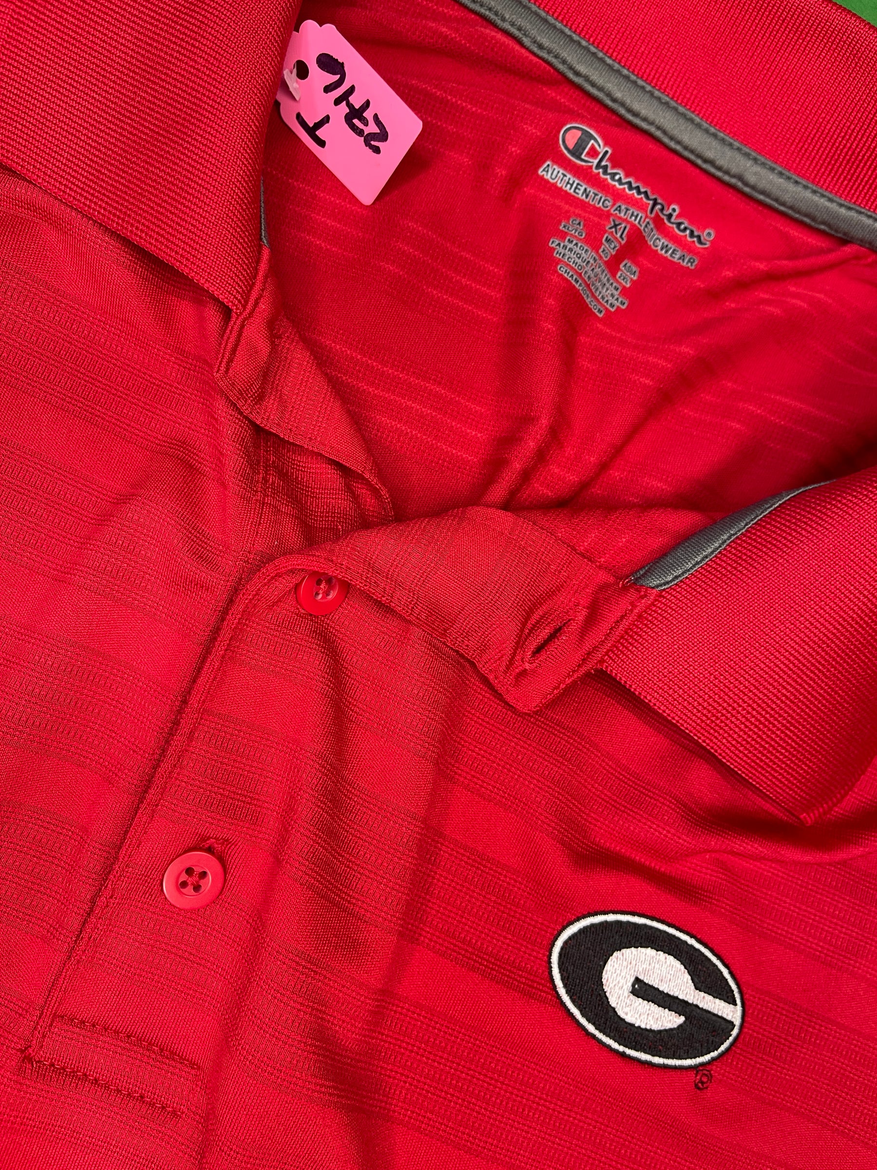 NCAA Georgia Bulldogs Champion Textured Pattern Polo Golf Shirt Men's X-Large