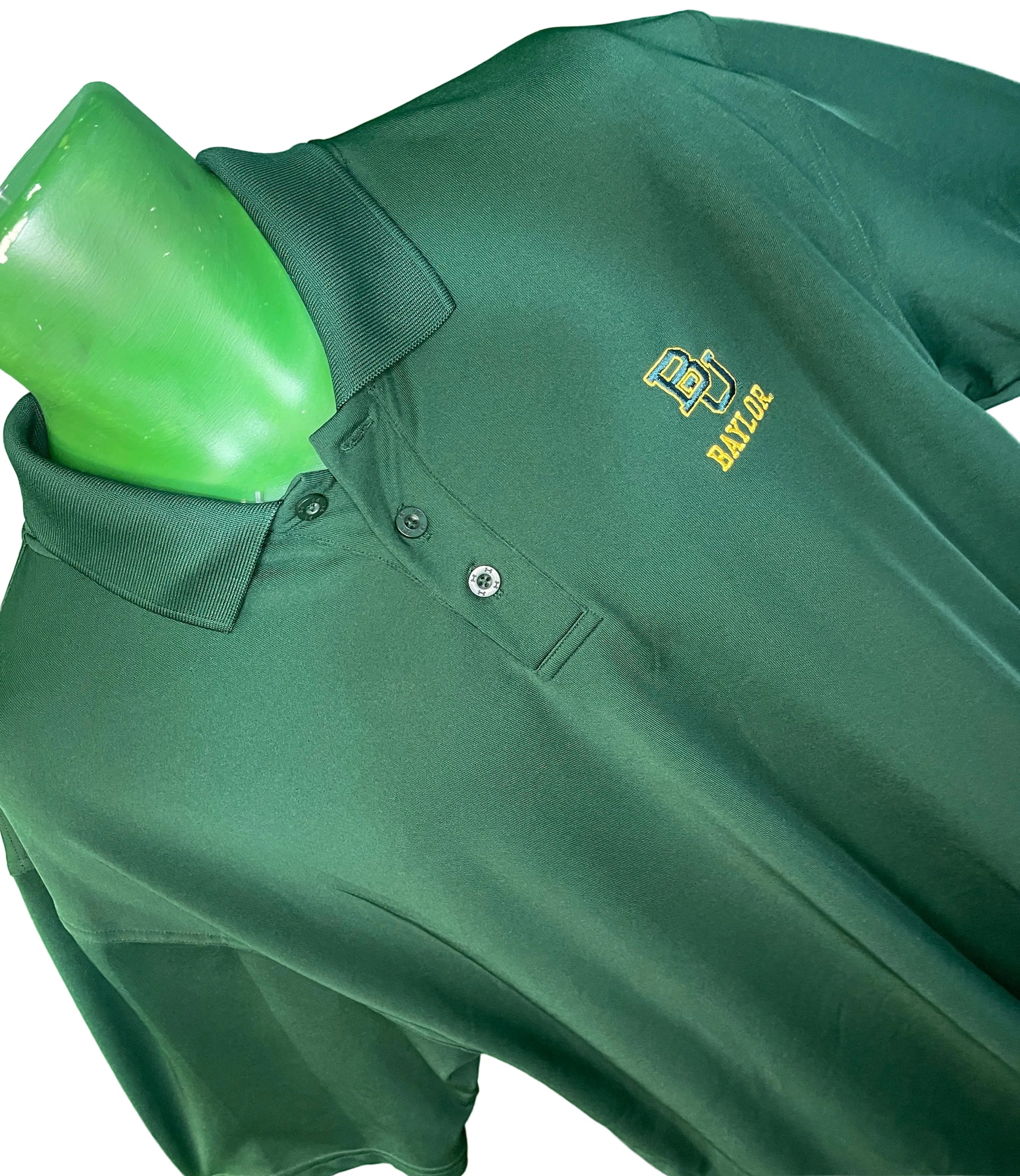NCAA Baylor Bears Green Collared Golf Polo Shirt Men's Large