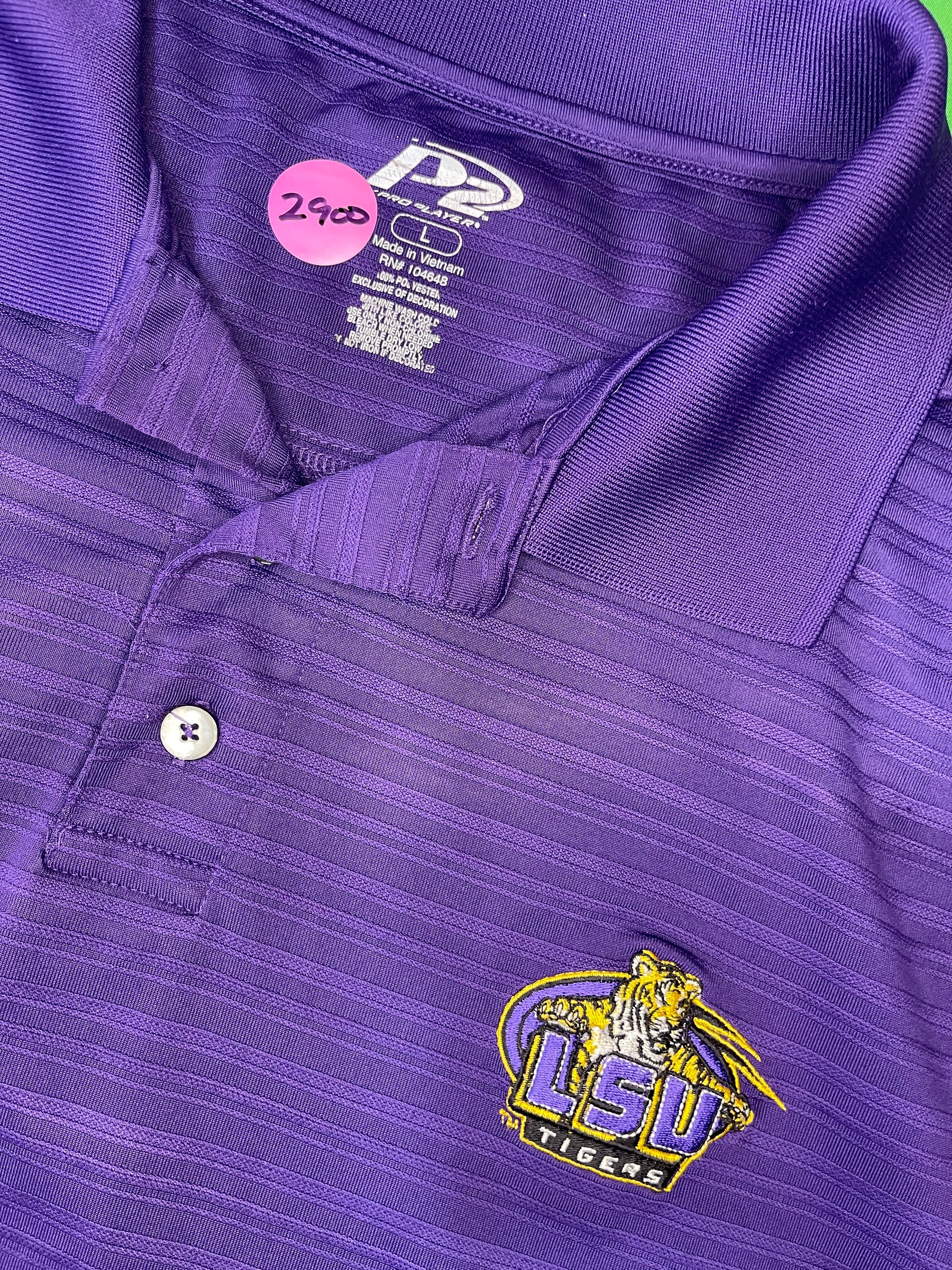 NCAA Louisiana State LSU Tigers Purple Polo / Golf Shirt Men's Large