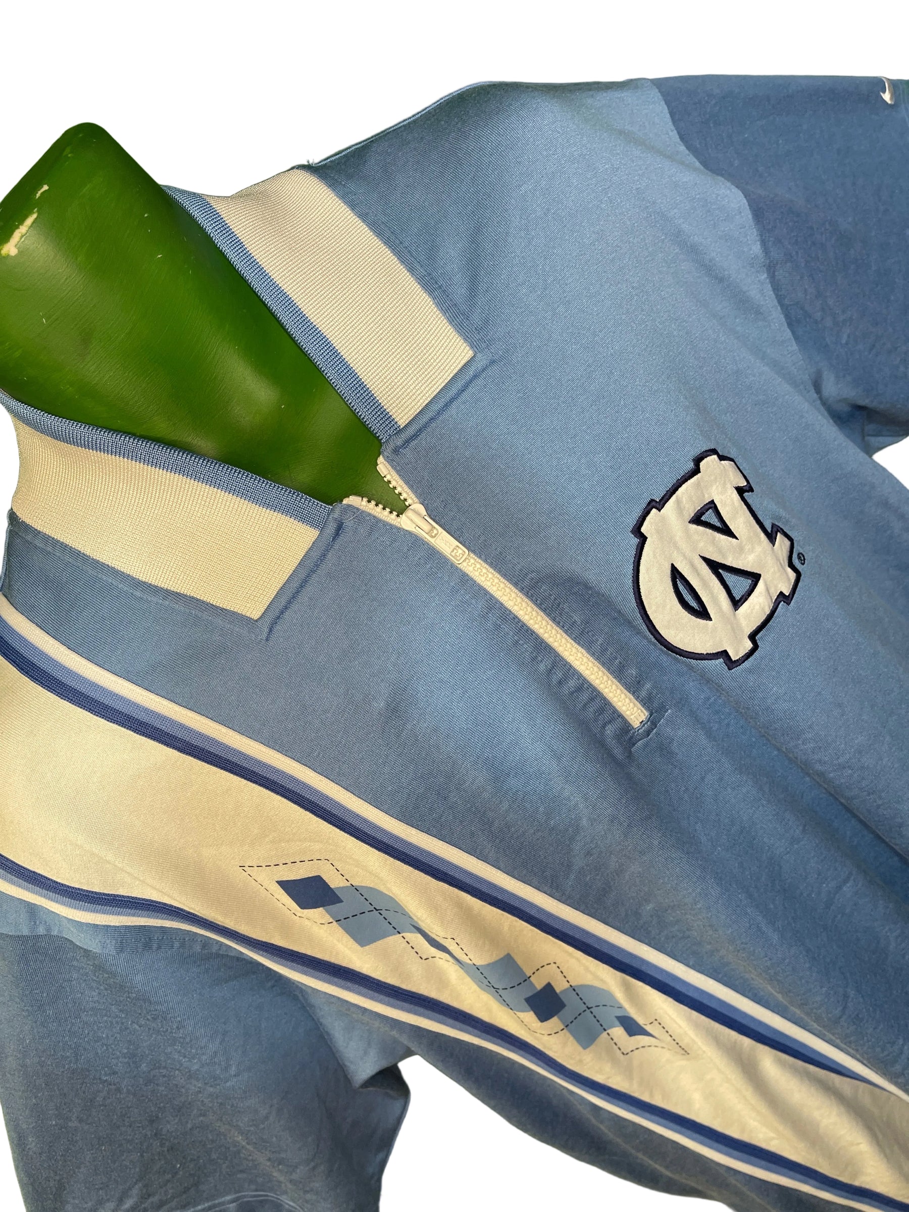 NCAA North Carolina Tar Heels Vintage 1/4 Zip S/S Dressy Shirt Top Men's Large