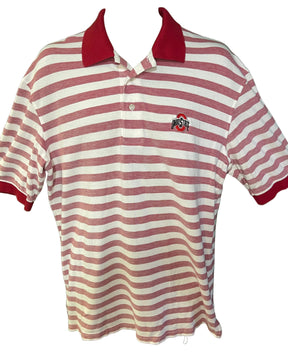 NCAA Ohio State University Buckeyes Striped Collared Golf Polo Shirt Men's Large