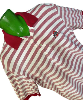 NCAA Ohio State University Buckeyes Striped Collared Golf Polo Shirt Men's Large