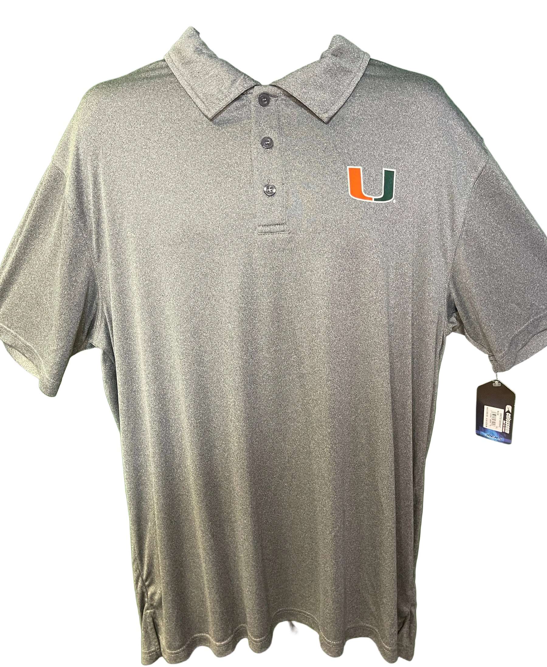 NCAA Miami Hurricanes Colosseum Grey Golf Polo Shirt Men's 2X-Large NWT