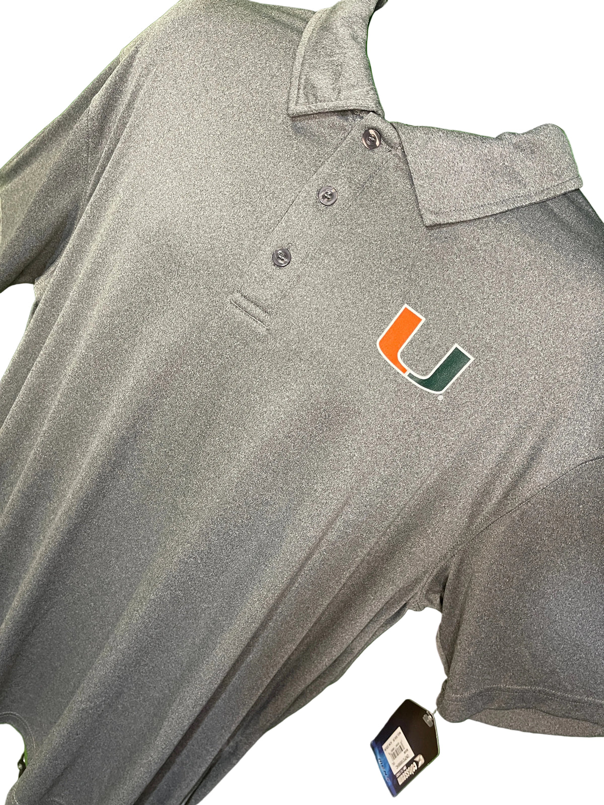 NCAA Miami Hurricanes Colosseum Grey Golf Polo Shirt Men's 2X-Large NWT