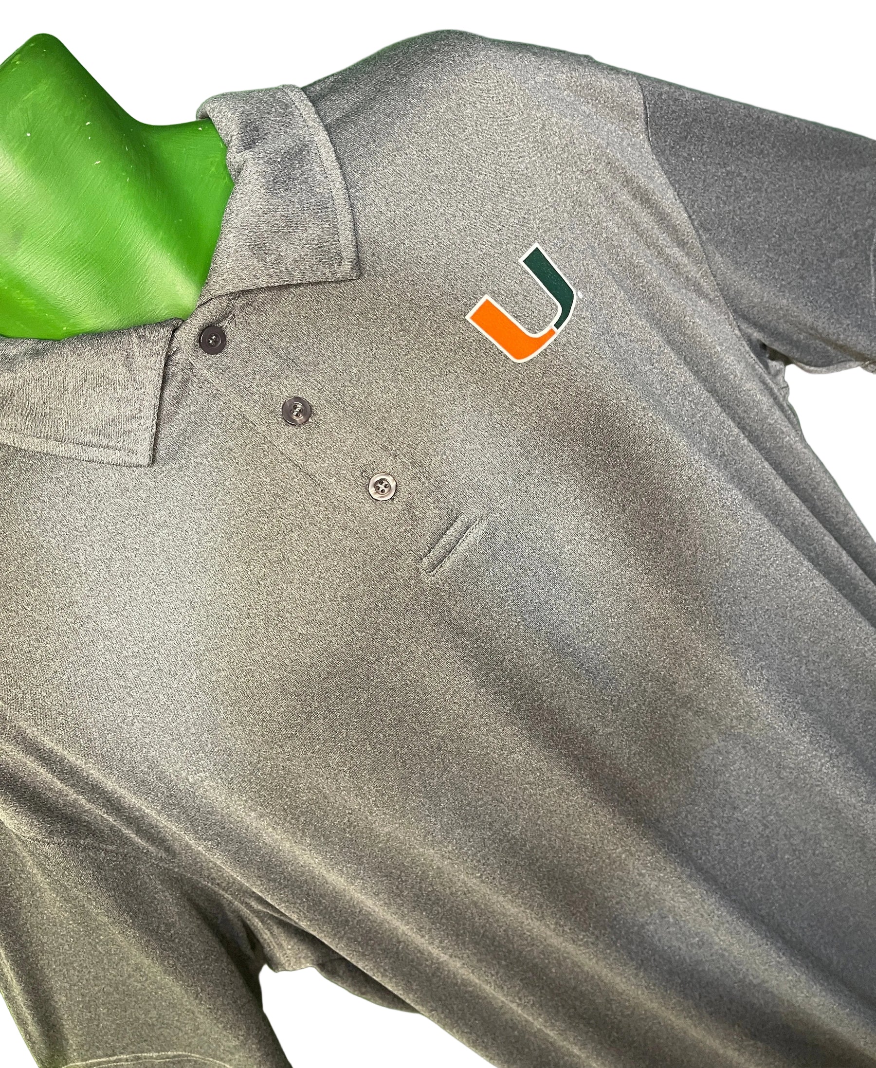 NCAA Miami Hurricanes Colosseum Grey Golf Polo Shirt Men's 2X-Large NWT