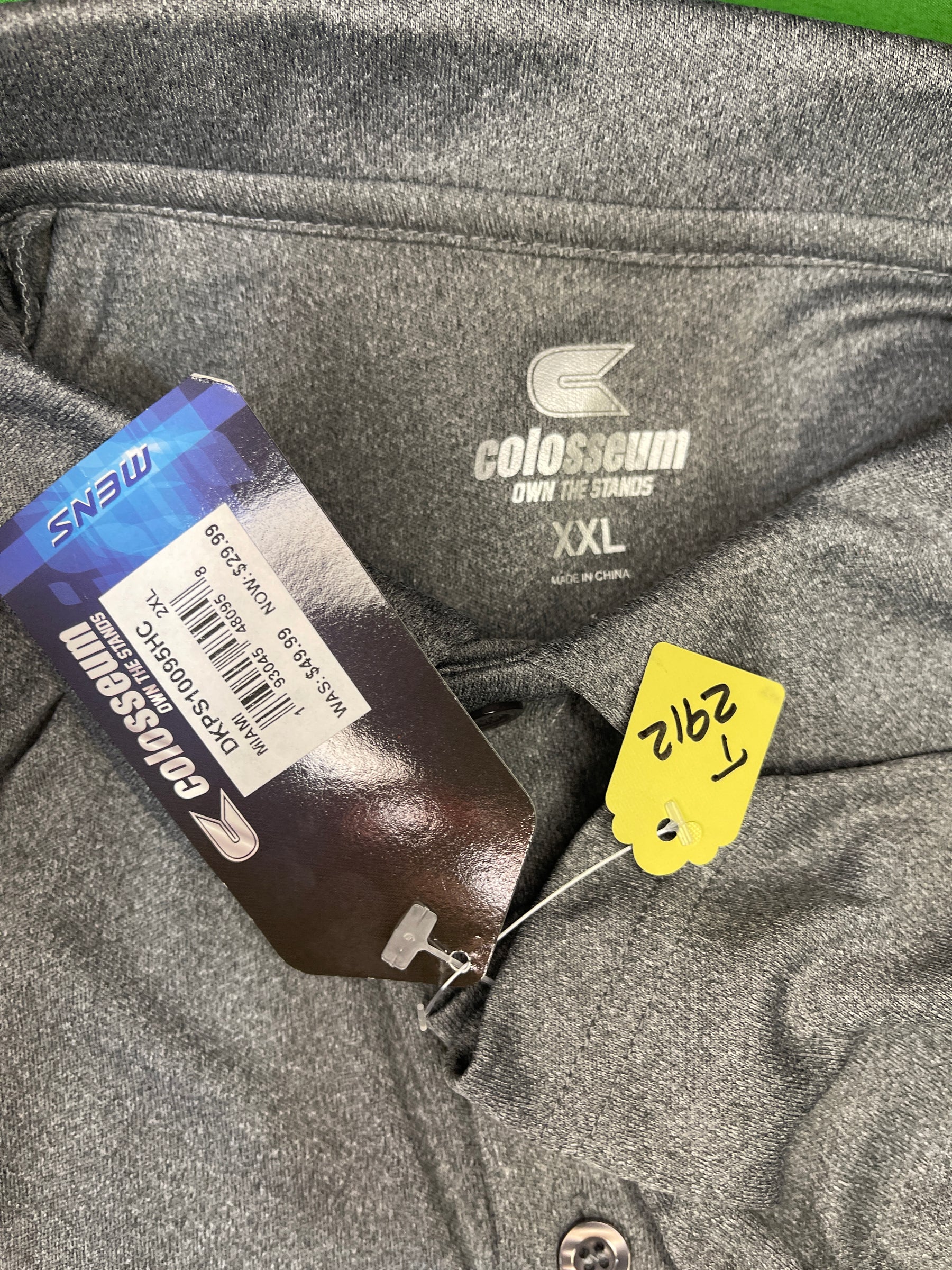 NCAA Miami Hurricanes Colosseum Grey Golf Polo Shirt Men's 2X-Large NWT