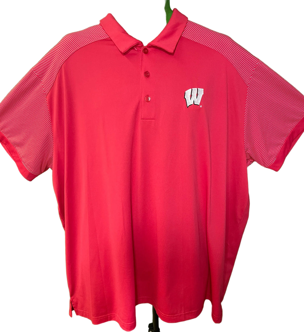 NCAA University of Wisconsin Badgers Red Collared Golf Polo Men's 3X-Large