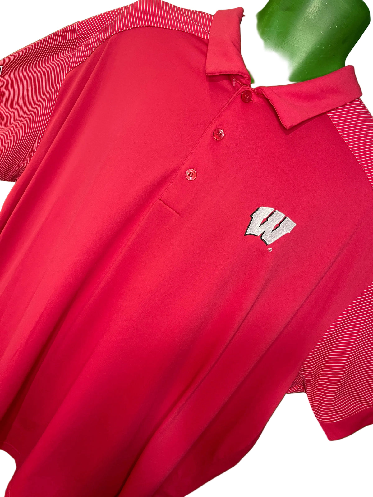 NCAA University of Wisconsin Badgers Red Collared Golf Polo Men's 3X-Large