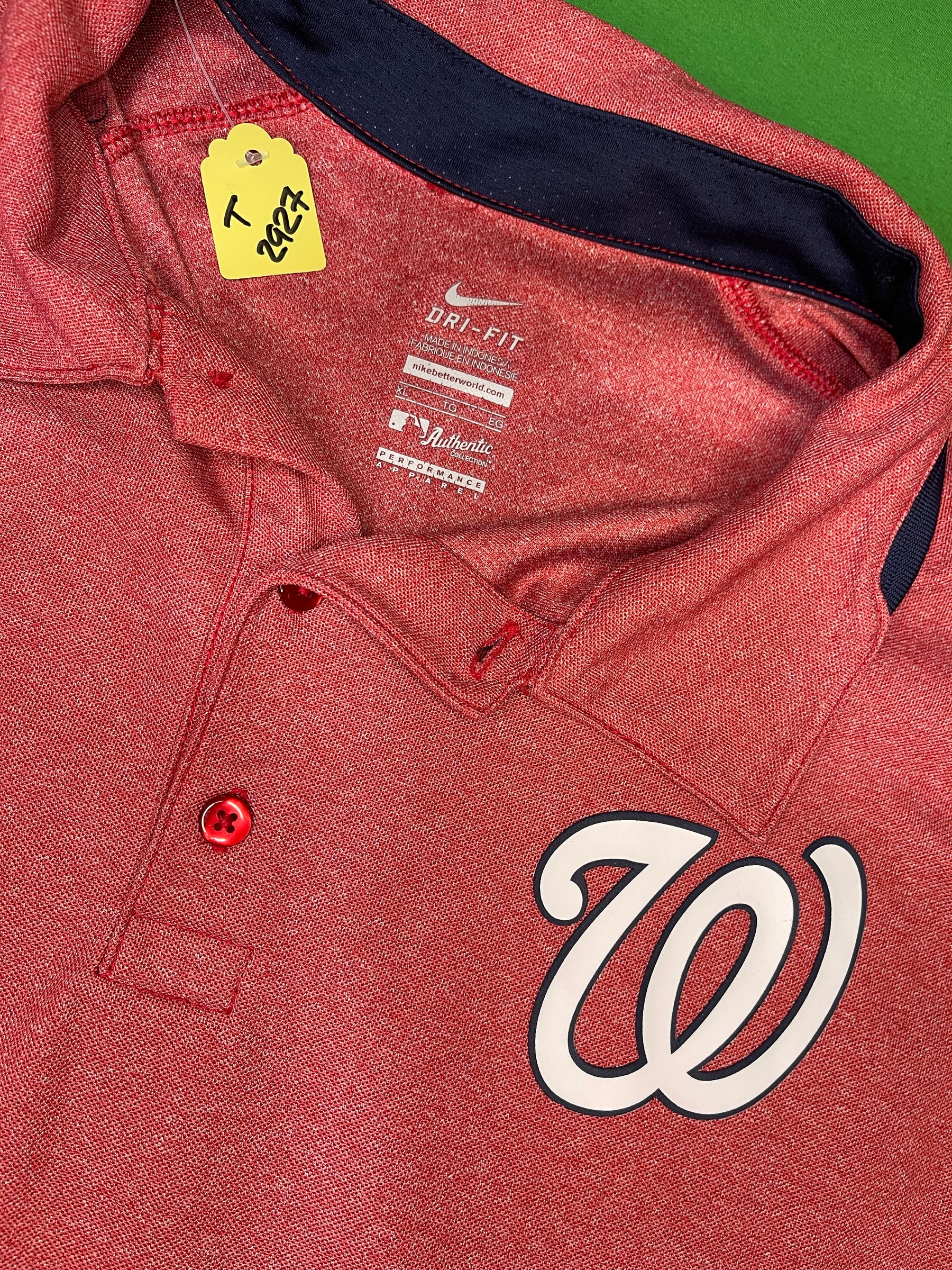 MLB Washington Nationals Dri-Fit Golf Polo Shirt Men's X-Large