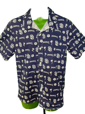 MLB San Diego Padres Button-Up Short Sleeve Dress Shirt Youth Large