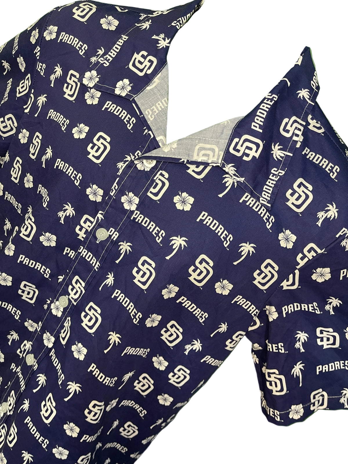 MLB San Diego Padres Button-Up Short Sleeve Dress Shirt Youth Large
