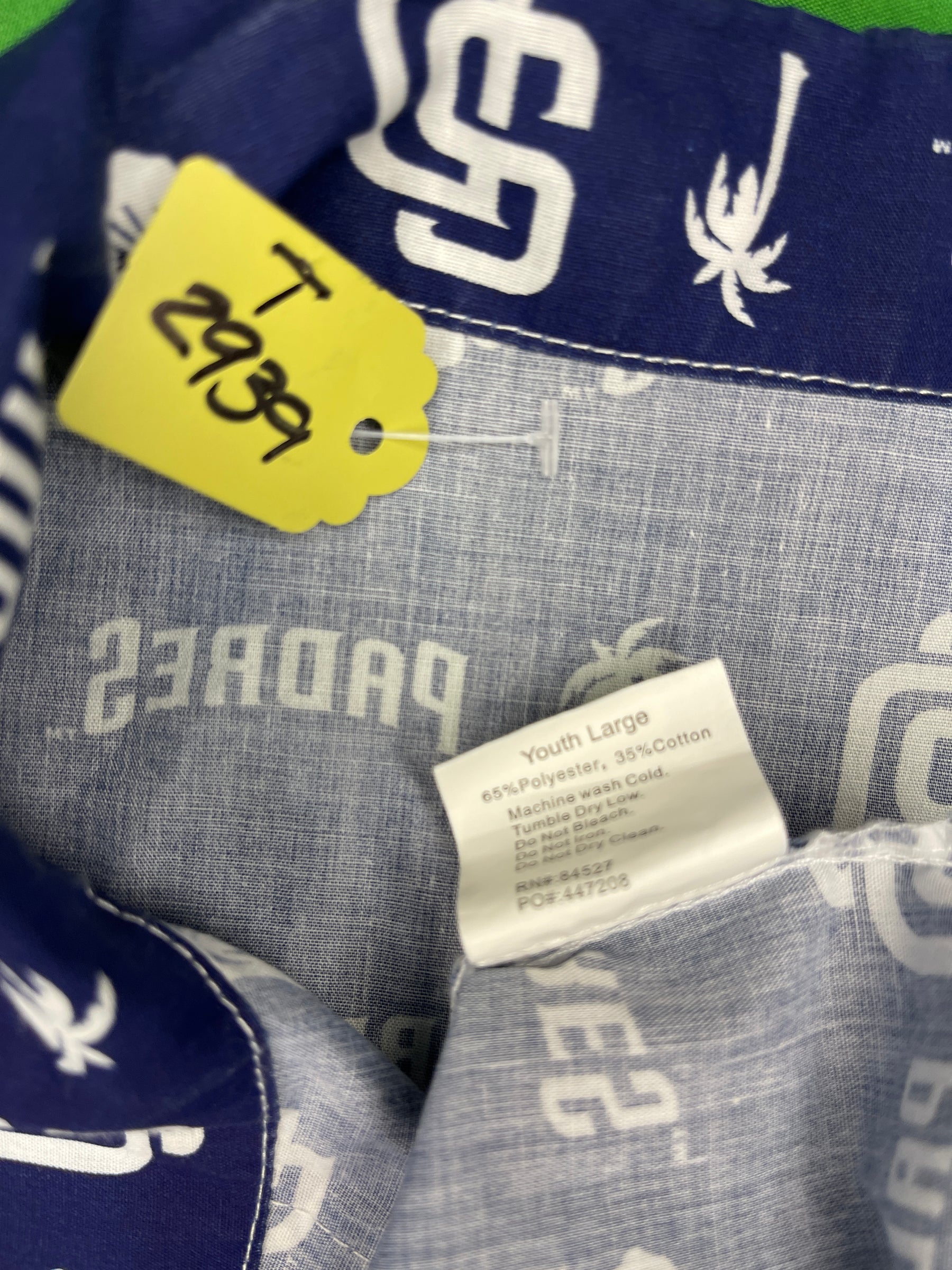 MLB San Diego Padres Button-Up Short Sleeve Dress Shirt Youth Large