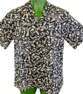 Made in Hawaii Black Hawaiian Aloha Shirt Men's Medium