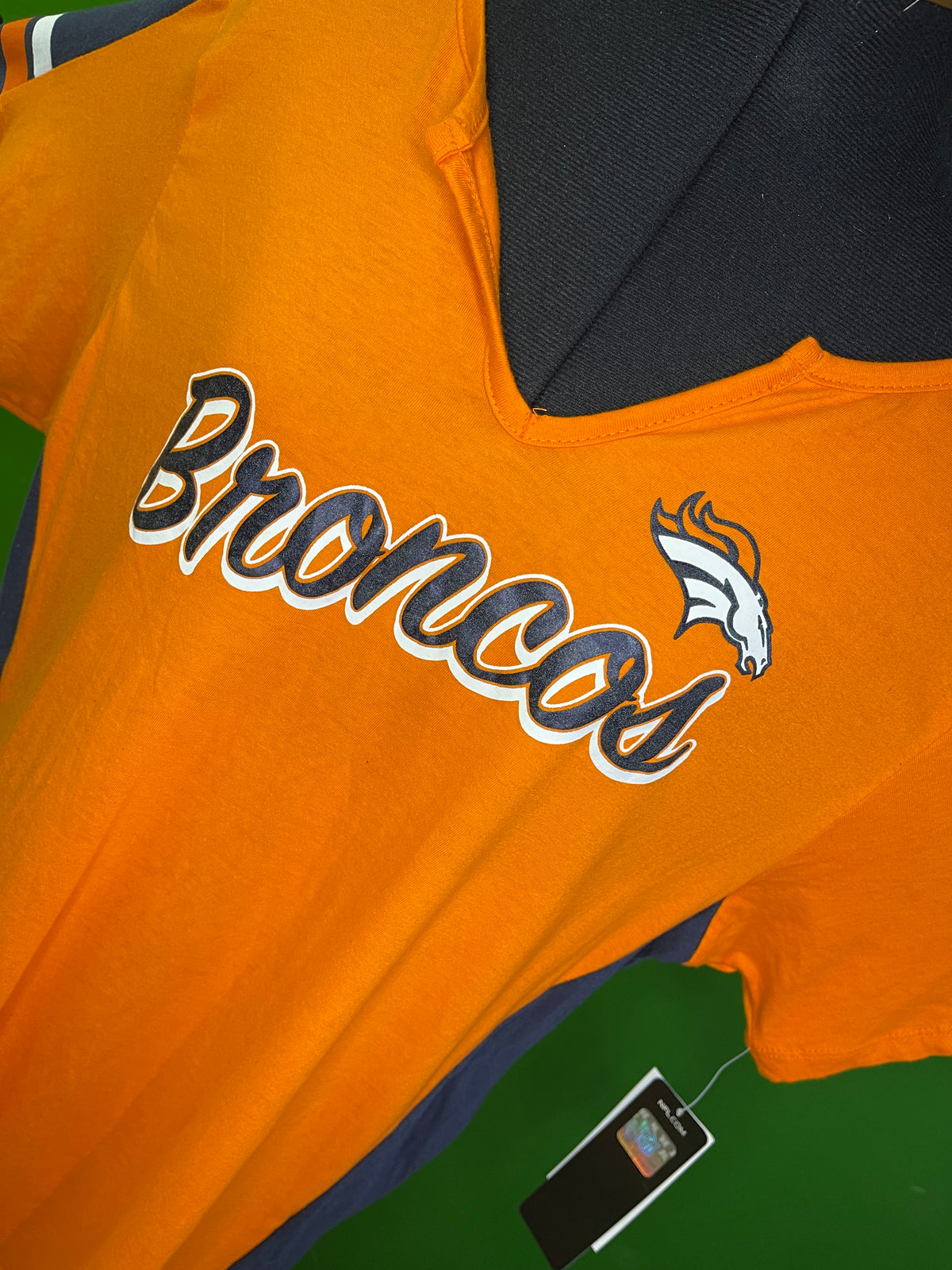 NFL Denver Broncos V-Neck Short Sleeve Shirt NWT Women's X-Large