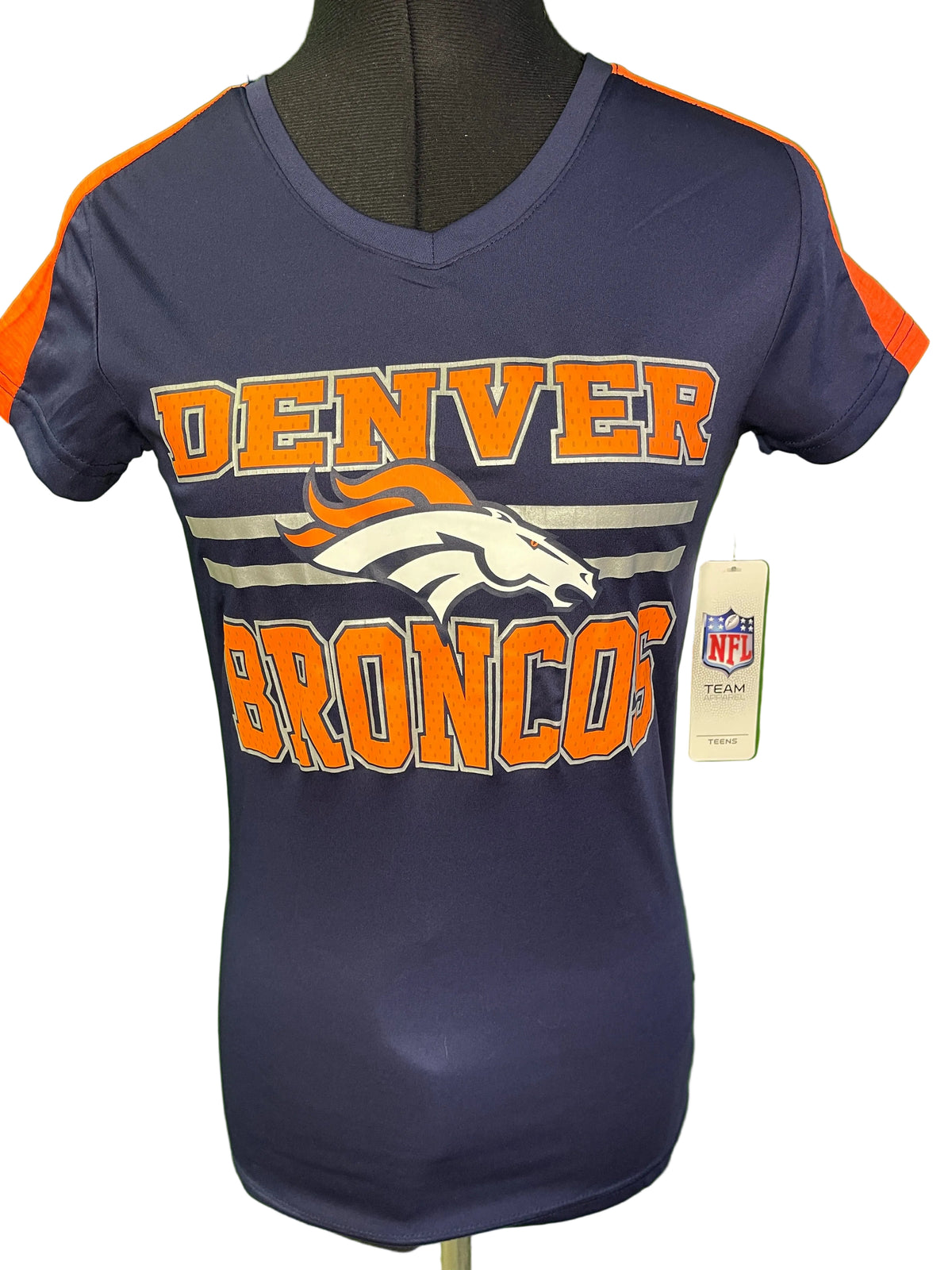 NFL Denver Broncos Blue and Orange T-Shirt Women's Small NWT
