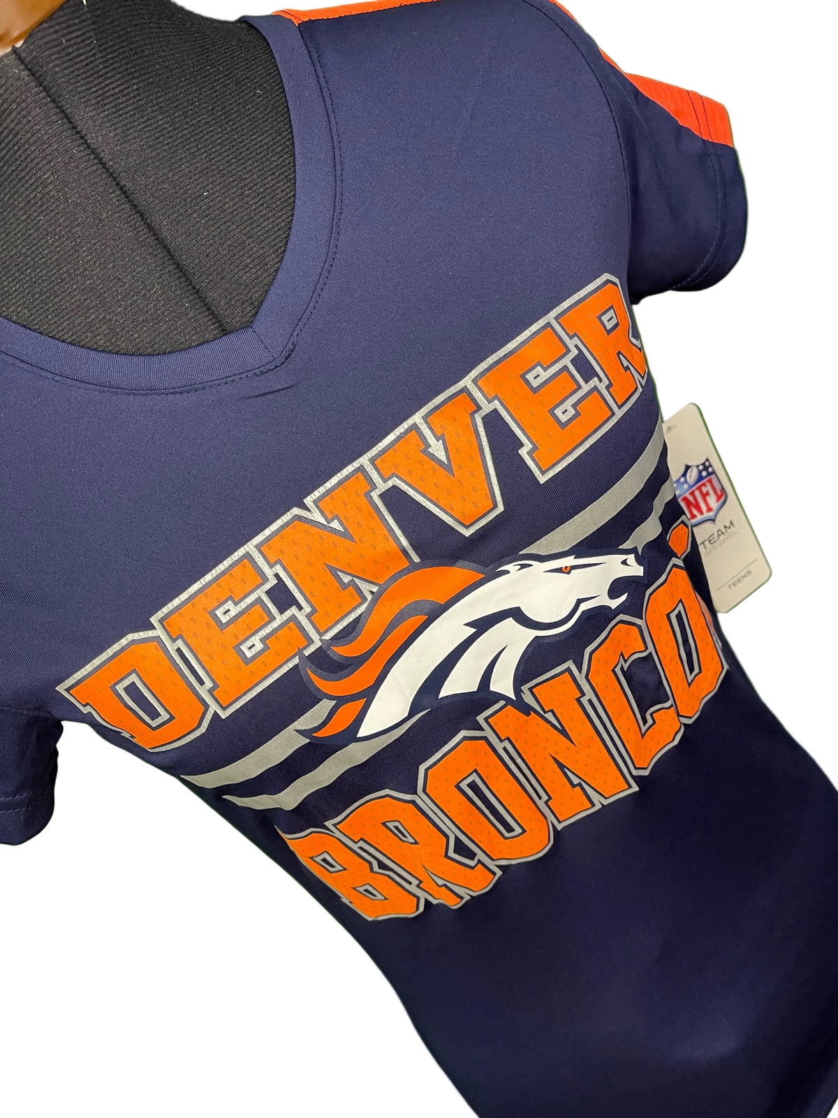NFL Denver Broncos Blue and Orange T-Shirt Women's Small NWT