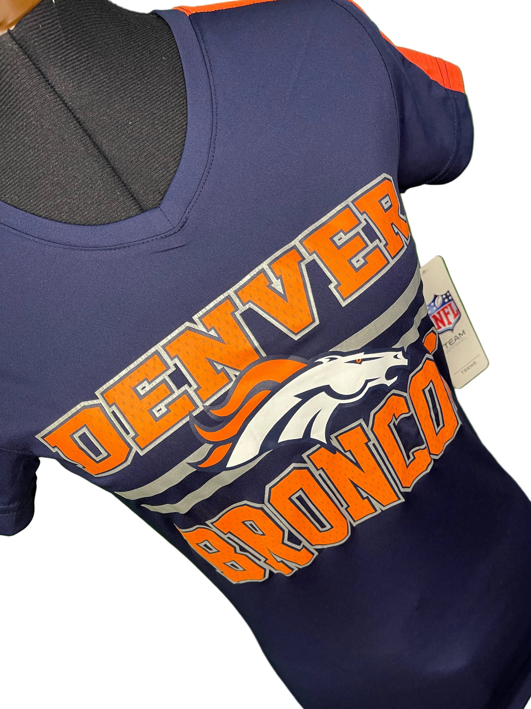 NFL Denver Broncos Blue and Orange T-Shirt Women's Small NWT