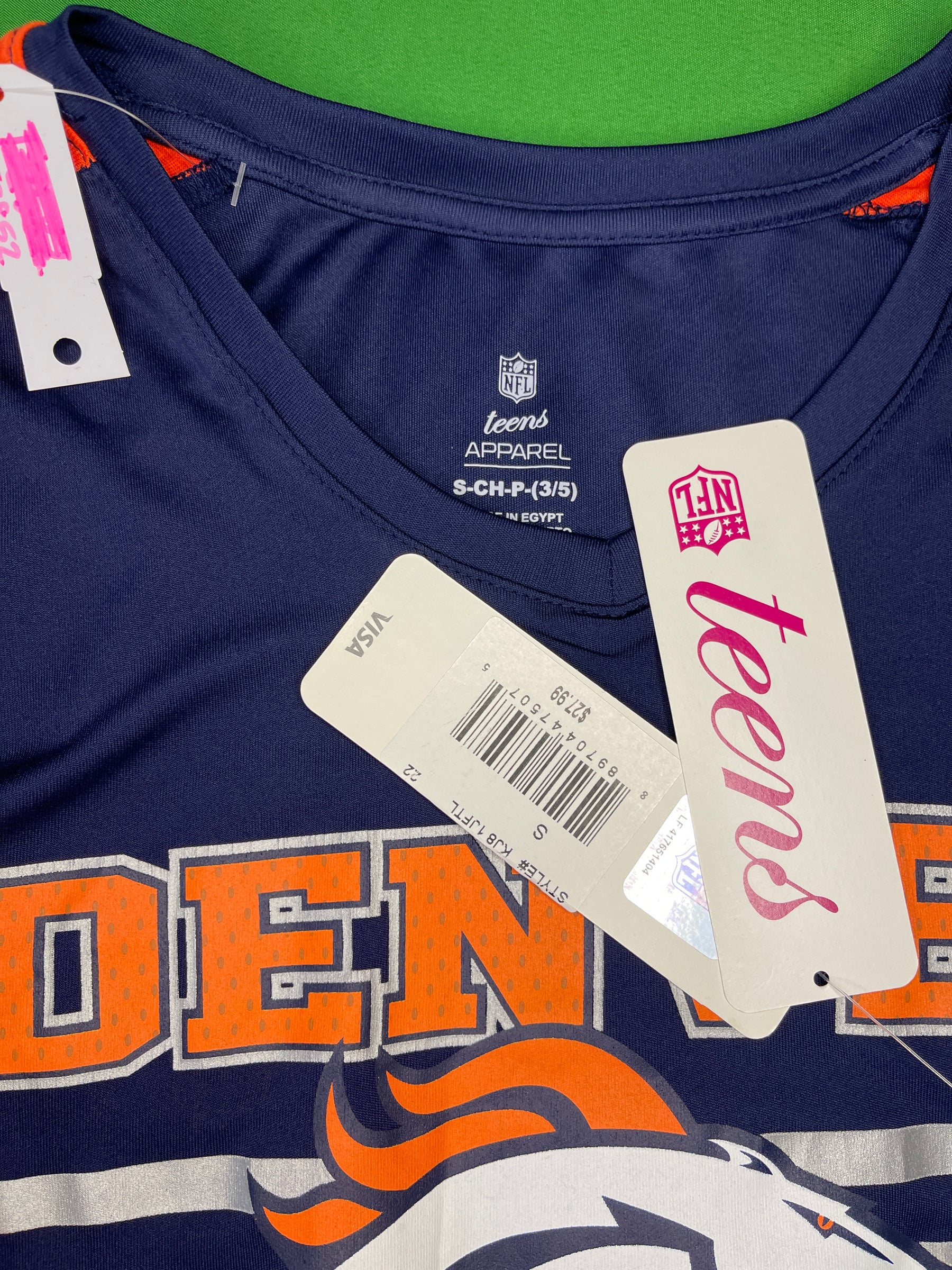 NFL Denver Broncos Blue and Orange T-Shirt Women's Small NWT