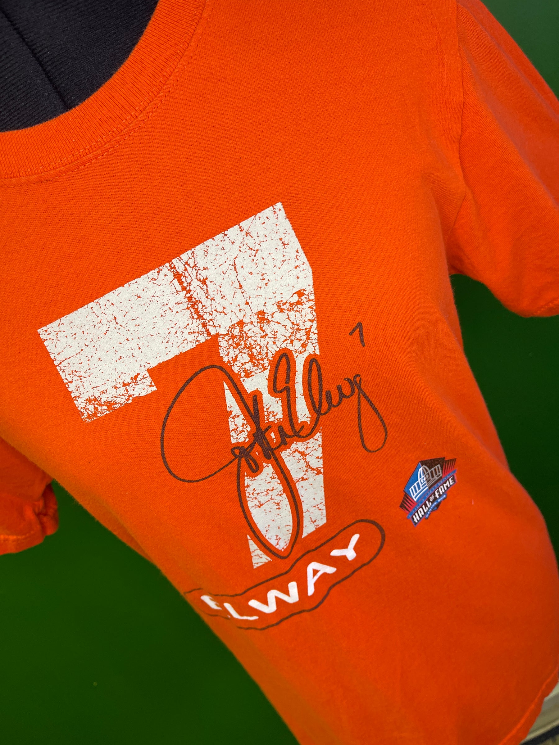 NFL Denver Broncos John Elway #7 Signature Hall of Fame T-Shirt Men's Small