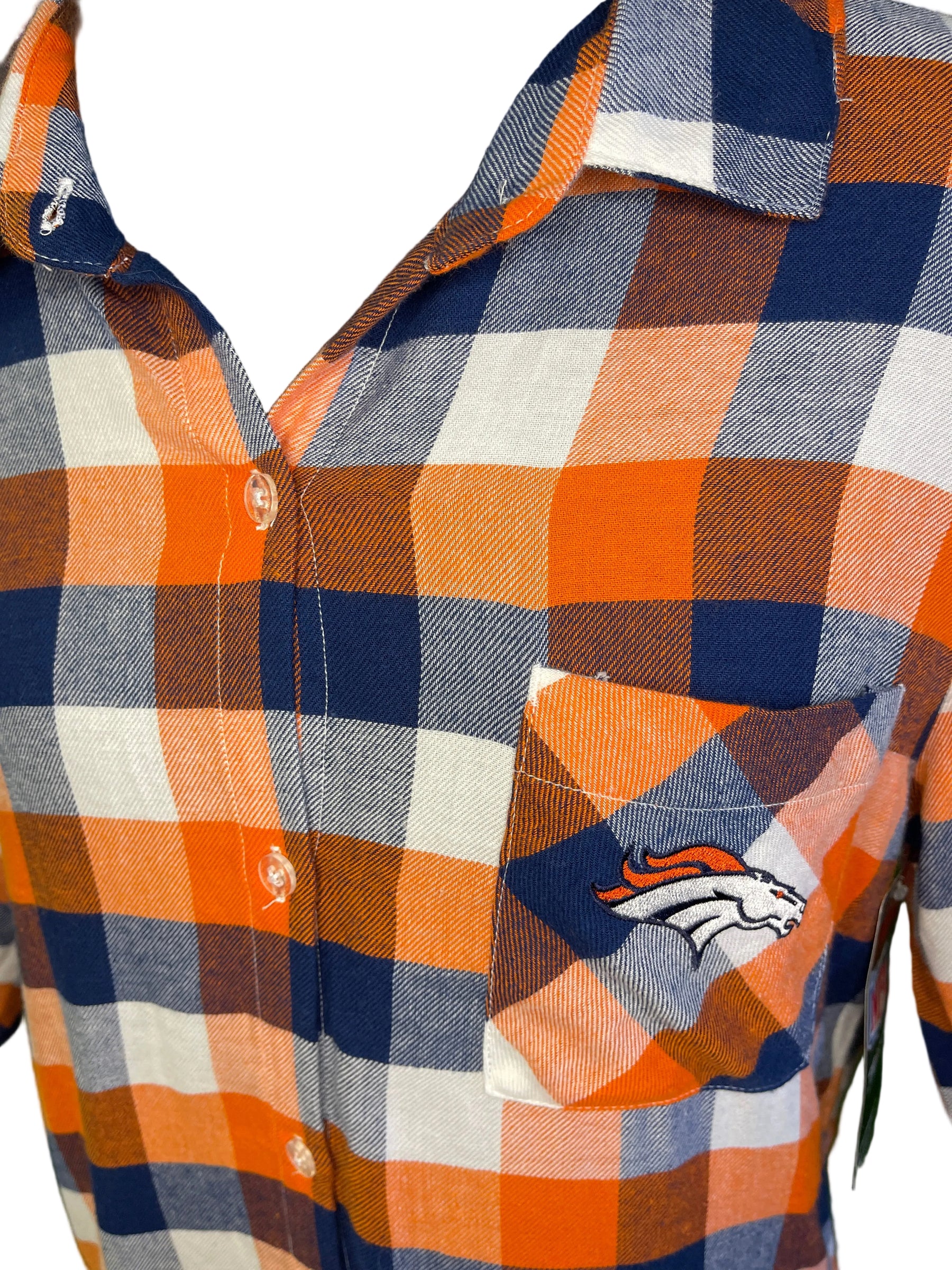 NFL Denver Broncos Plaid Sleepshirt Women's Small NWT