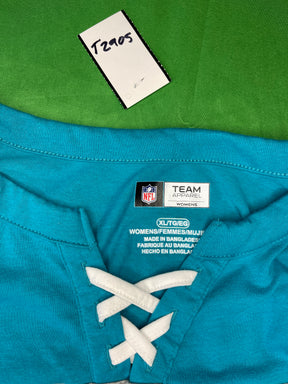 NFL Miami Dolphins Campus V-Neck L/S Colour Blocked T-Shirt Women's X-Large