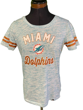 NFL Miami Dolphins Space Dye Glittery T-Shirt Youth Medium
