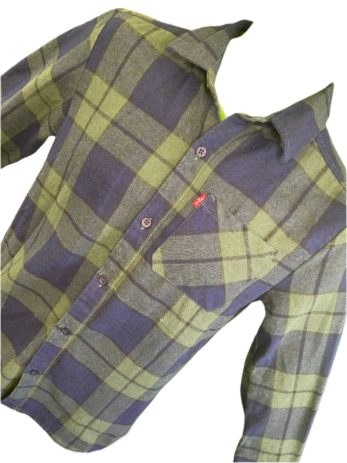 Levi's Green/Blue Plaid L/S Flannel Shirt Youth Large 14-16