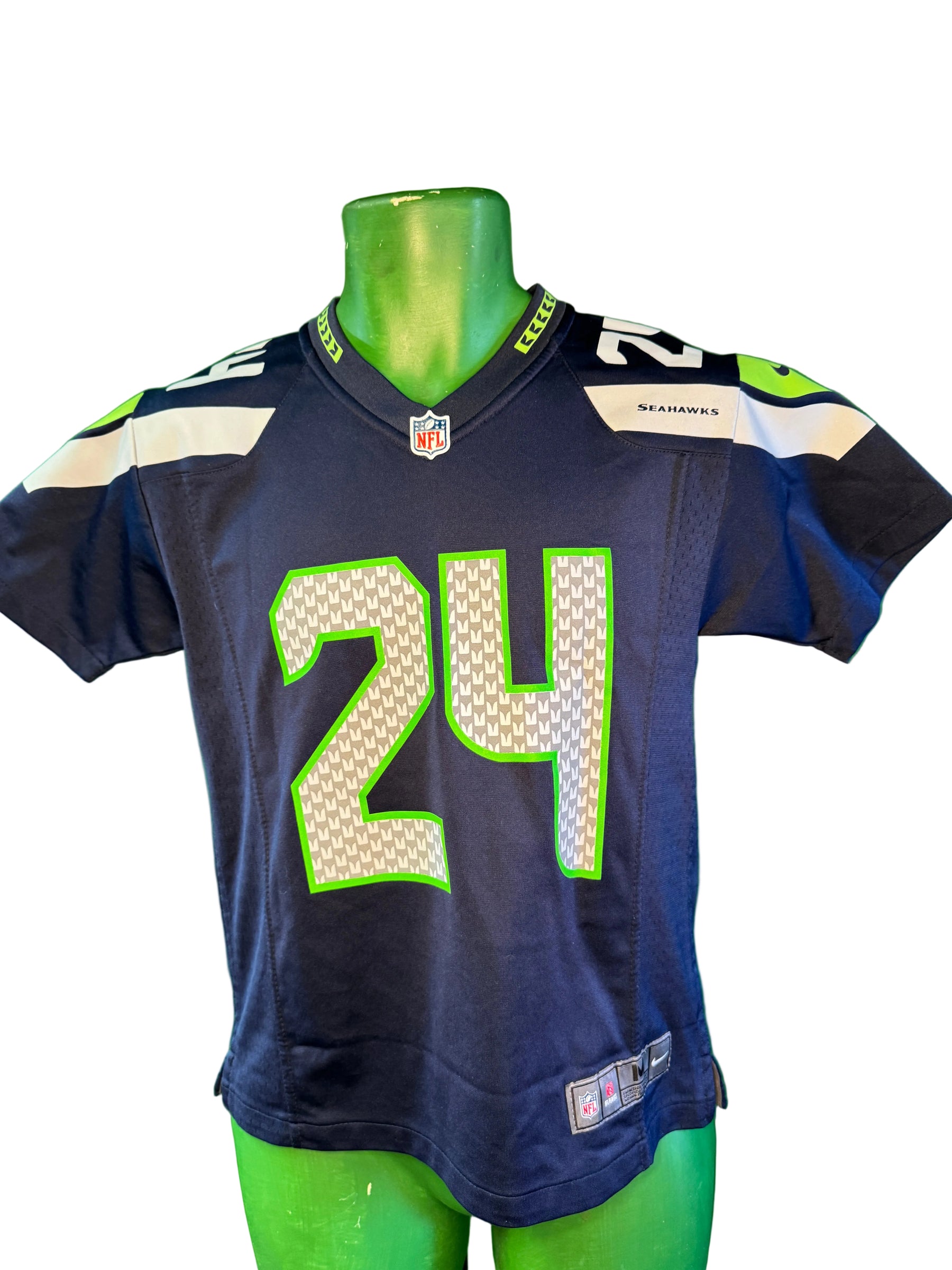 NFL Seattle Seahawks Marshawn Lynch #24 Nike Game Jersey Youth Medium 10-12
