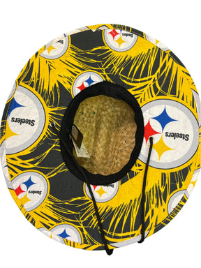 NFL Pittsburgh Steelers FOCO Wide Floral Straw Hat NWT