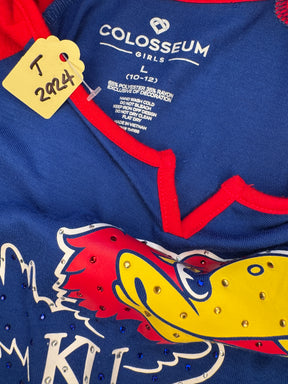 NCAA Kansas Jayhawks Colosseum Thin L/S Blingy T-Shirt Girls' Large 10-12