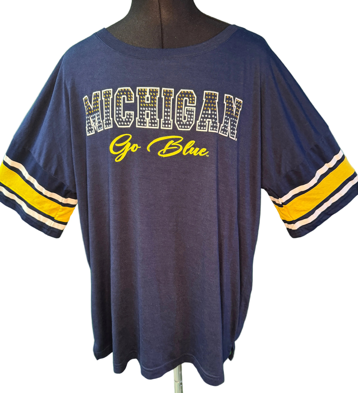 NCAA University of Michigan Wolverines Blue Oversized Shirt Women's XX-Large