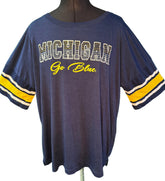 NCAA University of Michigan Wolverines Blue Oversized Shirt Women's XX-Large