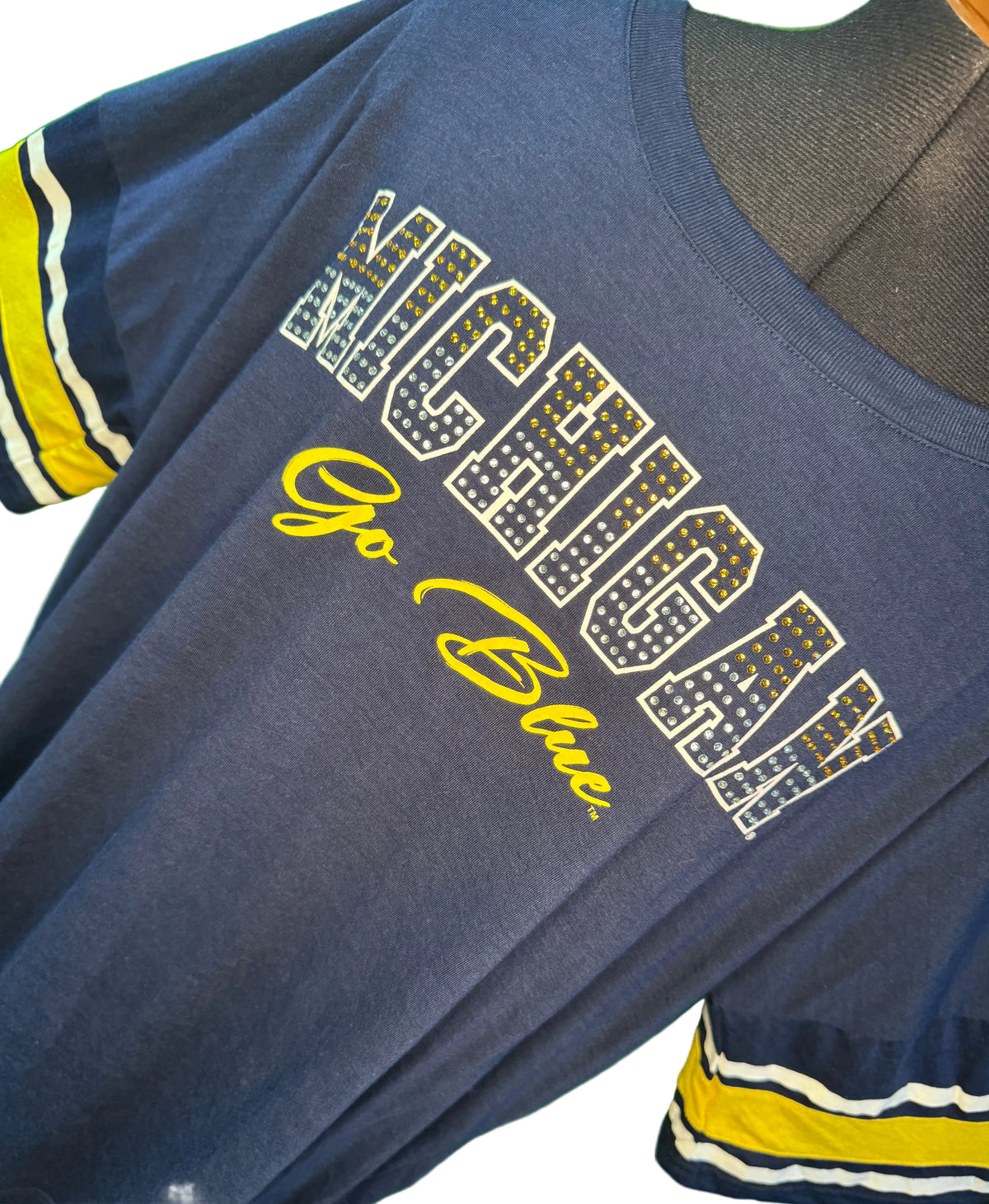 NCAA University of Michigan Wolverines Blue Oversized Shirt Women's XX-Large