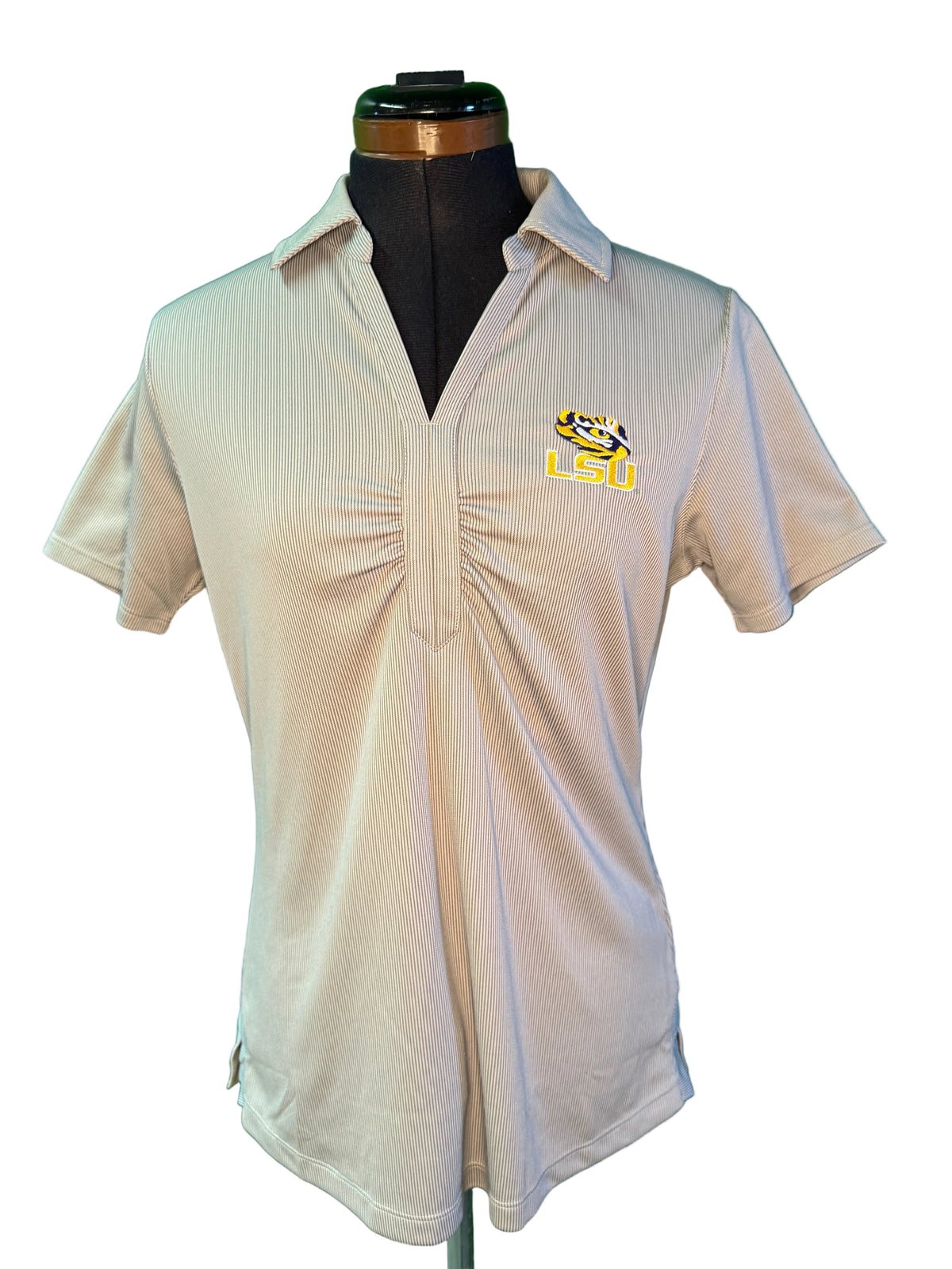 NCAA Louisiana State LSU Tigers Striped Polo/Golf Shirt Women's Small NWT