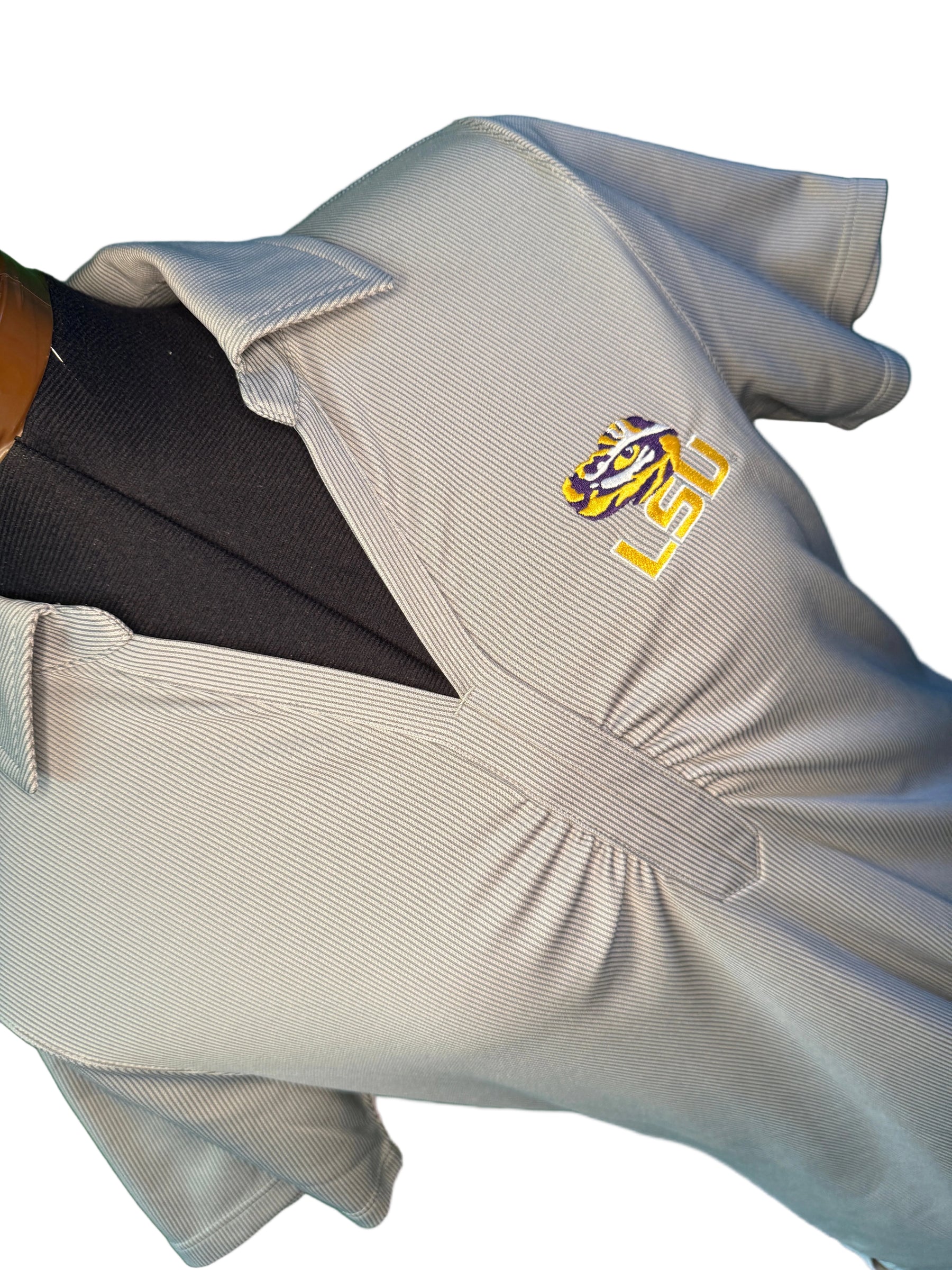 NCAA Louisiana State LSU Tigers Striped Polo/Golf Shirt Women's Small NWT