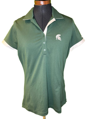 NCAA Michigan State Spartans Dri-Fit Pique Golf Polo Shirt Women's Large