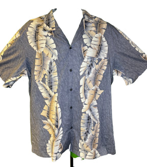 Hawaiian Denim Blue Aloha Shirt Made in Hawaii Men's X-Large